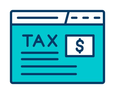 beyaz üzerinde vergilendirme web sitesi simgesi vektör çizimi 