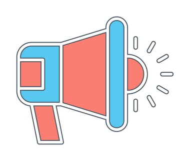 megafon simgesi vektörü web ve mobil tasarımınız için beyaz arkaplanda izole edilmiş, megafon logosu konsepti 