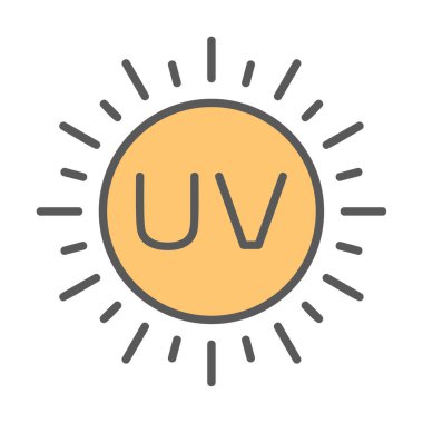 Güneş. Web simgesi basit bir illüstrasyon. Morötesi                               