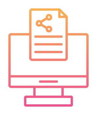 Simge vektör çizimi paylaşım dizaynlı bilgisayar