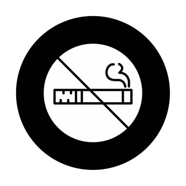 Basit Sigara İçilmez alanı simgesi, vektör illüstrasyonu