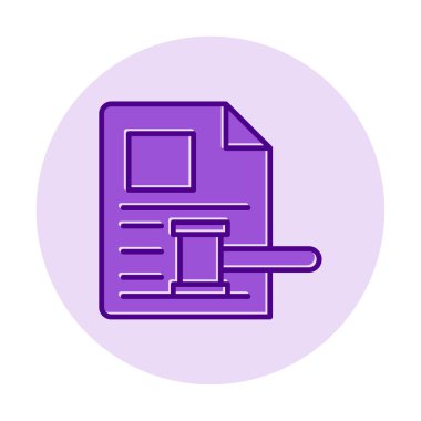 Açık artırma ya da Yargıç Tokmak simgesi düz stilde