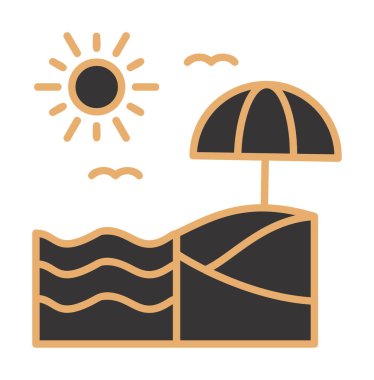 Yaz plaj ikonunun vektör illüstrasyonu 