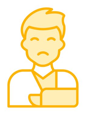 Elinde travma ikonu olan adam vektör illüstrasyonu 