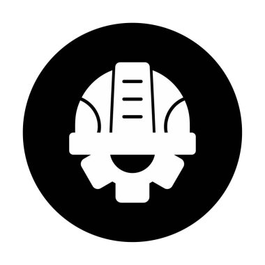 Güvenli Miğfer Düz Vektör Simgesi.                        