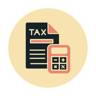 Vergi Hesaplama simgesi vektör illüstrasyonu                  