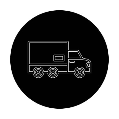 dağıtım kamyonu simgesi, vektör illüstrasyonu