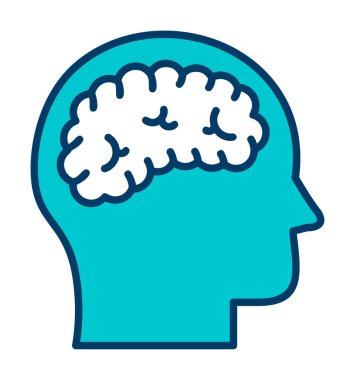 Beyin ikonu. düz tasarım biçimi