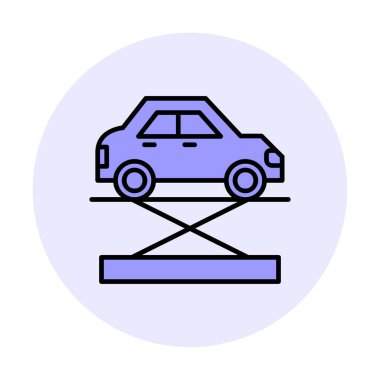 araba kriko ve onarım servisi, vektör illüstrasyonu  