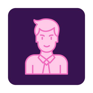 Man web simgesi, vektör illüstrasyonu 