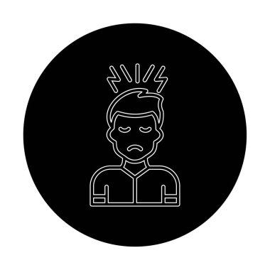 stresli kişi simgesi, vektör illüstrasyonu basit tasarım