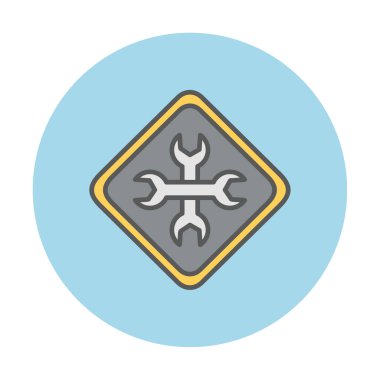 Yapı simgesi vektör illüstrasyonu. Bakımın vektör logosu                              