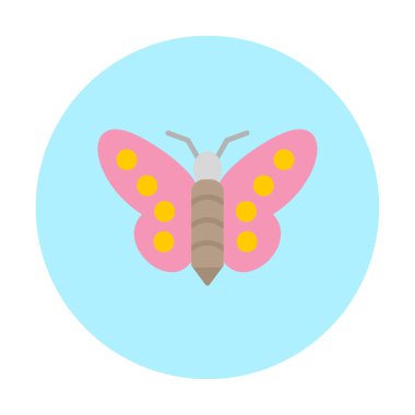 Kelebek Vektör Simgesi Düz Çizim 