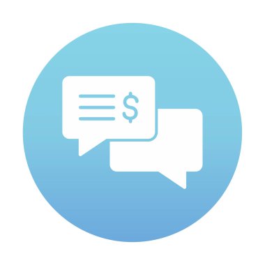 Sohbet ileti simgesi, vektör illüstrasyonu 