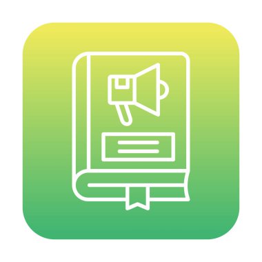 Pazarlama Kitabı simgesi, vektör illüstrasyonu