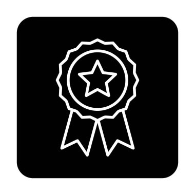 Ödül rozet vektörü düz çizgi simgesi