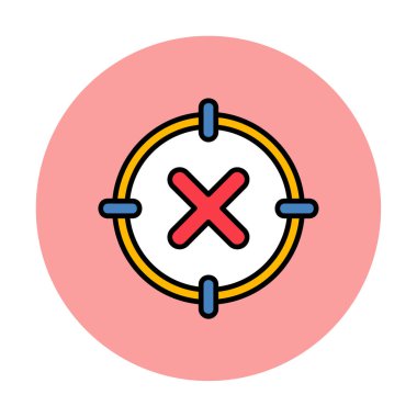  Çember simgesinde konsantrasyon ya da çapraz çizgi yok, vektör illüstrasyonu 