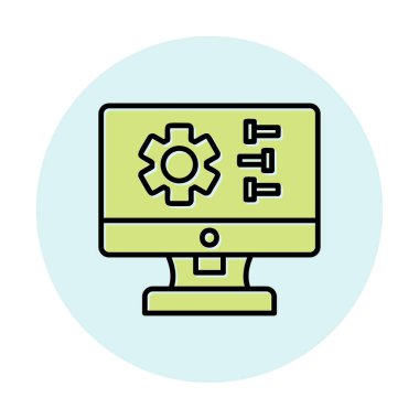 Ayarları web simgesi, vektör çizim              