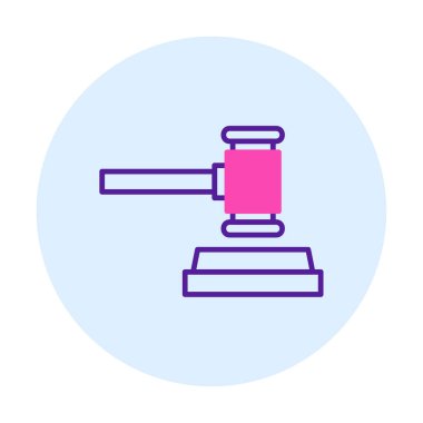 Açık arttırma çekiç ikonu. Taslak açık arttırma çekiç vektör rengi düz izole