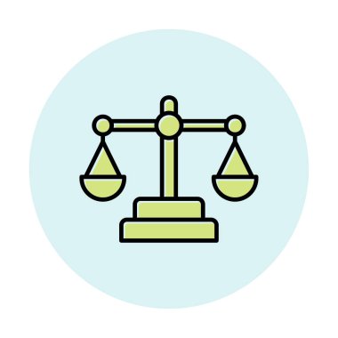 Adalet ölçeği ve denge vektörü çizimi tasarımı 