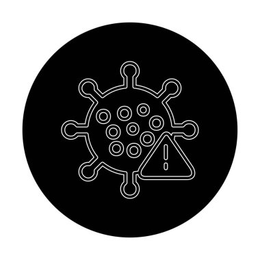 Corona virüs simgesi, covid-19 salgın hastalık sembolü, çizgi biçimi vektör simgesi