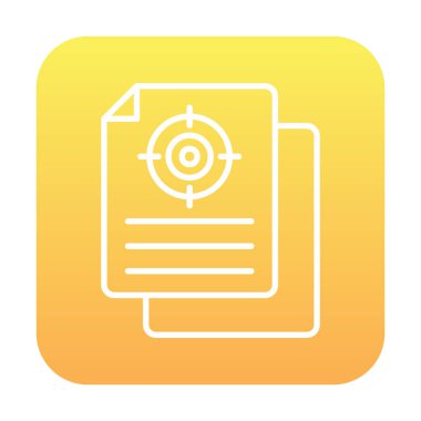 Hedef simgeye sahip bir belgenin vektör illüstrasyonu 