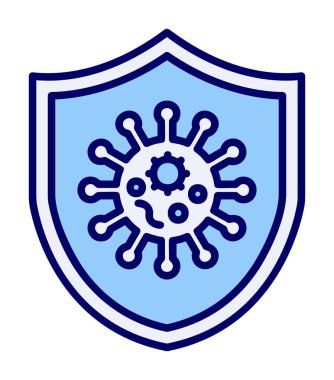 Virüs koruma simgesi vektör illüstrasyonu