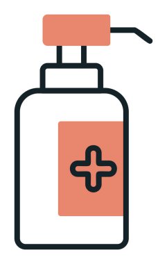 Dezenfektan şişesi ikonu. vektör illüstrasyonu 