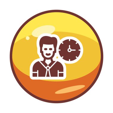 Çalışma Zamanı web simgesi vektör illüstrasyonu