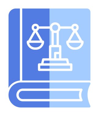 Adalet kitabı simgesi, vektör illüstrasyonu