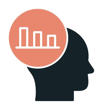Grafik, vektör illüstrasyonlu insan kafası simgesi