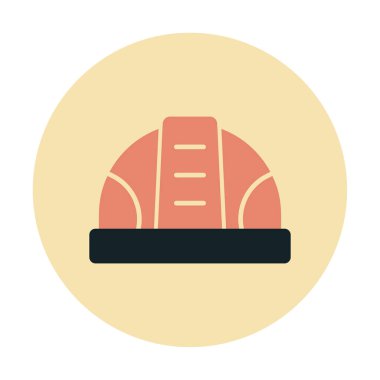 İnşaat Miğferi. İnşaat endüstrisi simgesi ana hatlarıyla doldurulmuş                    