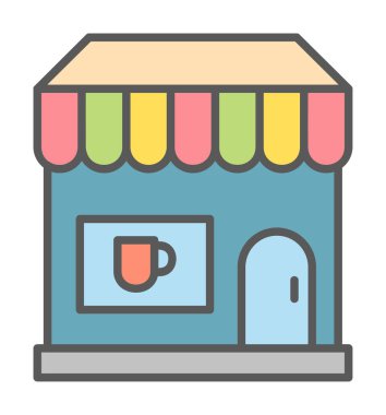 Kafe ikonu vektör illüstrasyonu