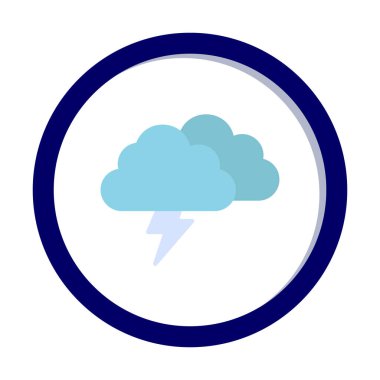 Yıldırım ikonlu fırtına bulutları. vektör illüstrasyonu                   