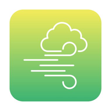 Bulutlu rüzgar simgesi, vektör illüstrasyonu 