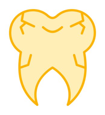 Kırık diş simgesi, vektör illüstrasyonu  