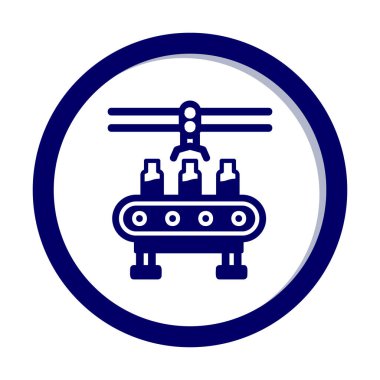 Water Factory çizgi simgesi vektör illüstrasyonu