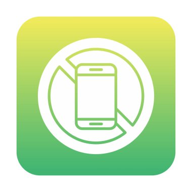 Cep telefonu simgesi yok, vektör illüstrasyonu               