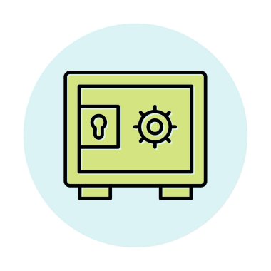 Güvenli kutu simgesi, vektör illüstrasyonu 