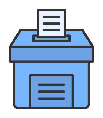 Oy kutusu. taslak vektör simgesi düz illüstrasyon 