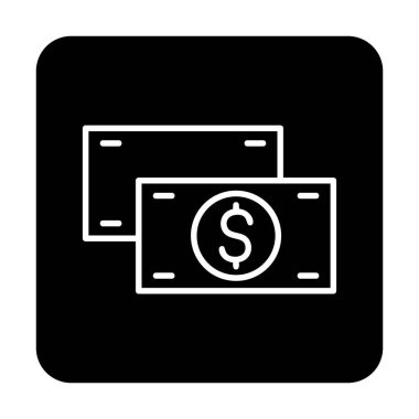 Nakit Dolar para simgesi, vektör illüstrasyonu 