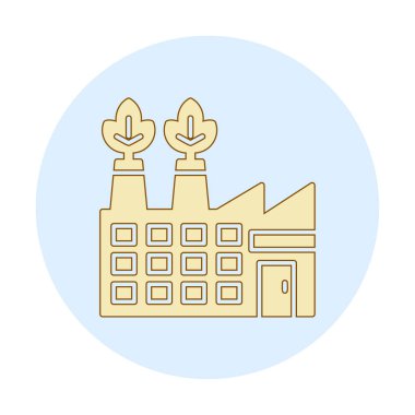 Basit Eco Factory simgesi, vektör illüstrasyonu