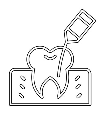 Kök Kanal Tedavi simgesi, vektör illüstrasyonu 
