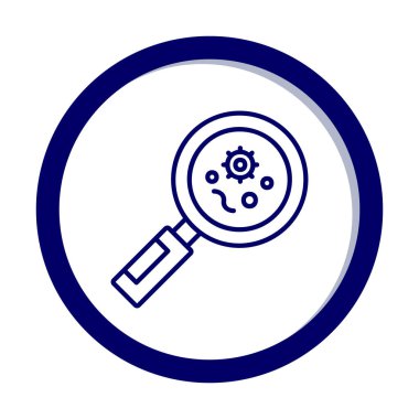 Büyüteç cam simgesi, vektör illüstrasyonlu bakteri denetimi  