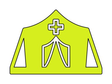 Mülteci Kampı vektör düz renk simgesi 