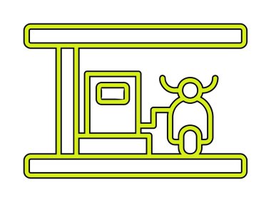 benzin istasyonu web simgesi, vektör illüstrasyonu