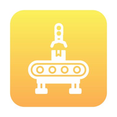 Modern Fabrika Makinesi ikon vektör çizimi  