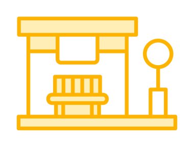 Otobüs Durağı vektör düz simgesi simgesi