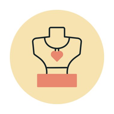 Kolye düz simgesi, vektör çizim                  