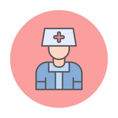 hemşire vektörü düz renk simgesi